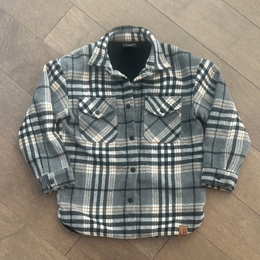 Little Bipsy Plaid Shirt with Black and Tan Accents